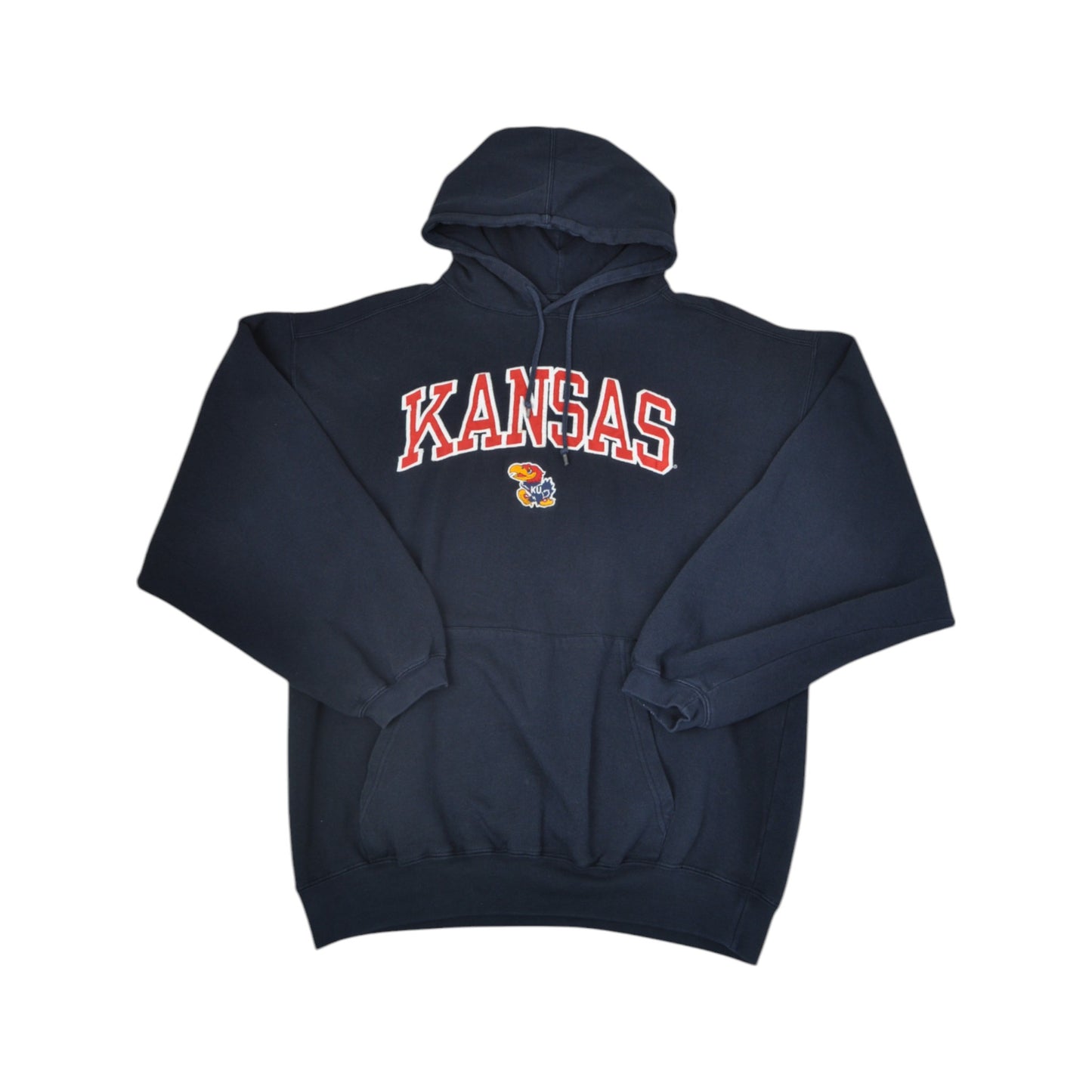 Vintage Kansas Sweatshirt Hoodie Navy Large