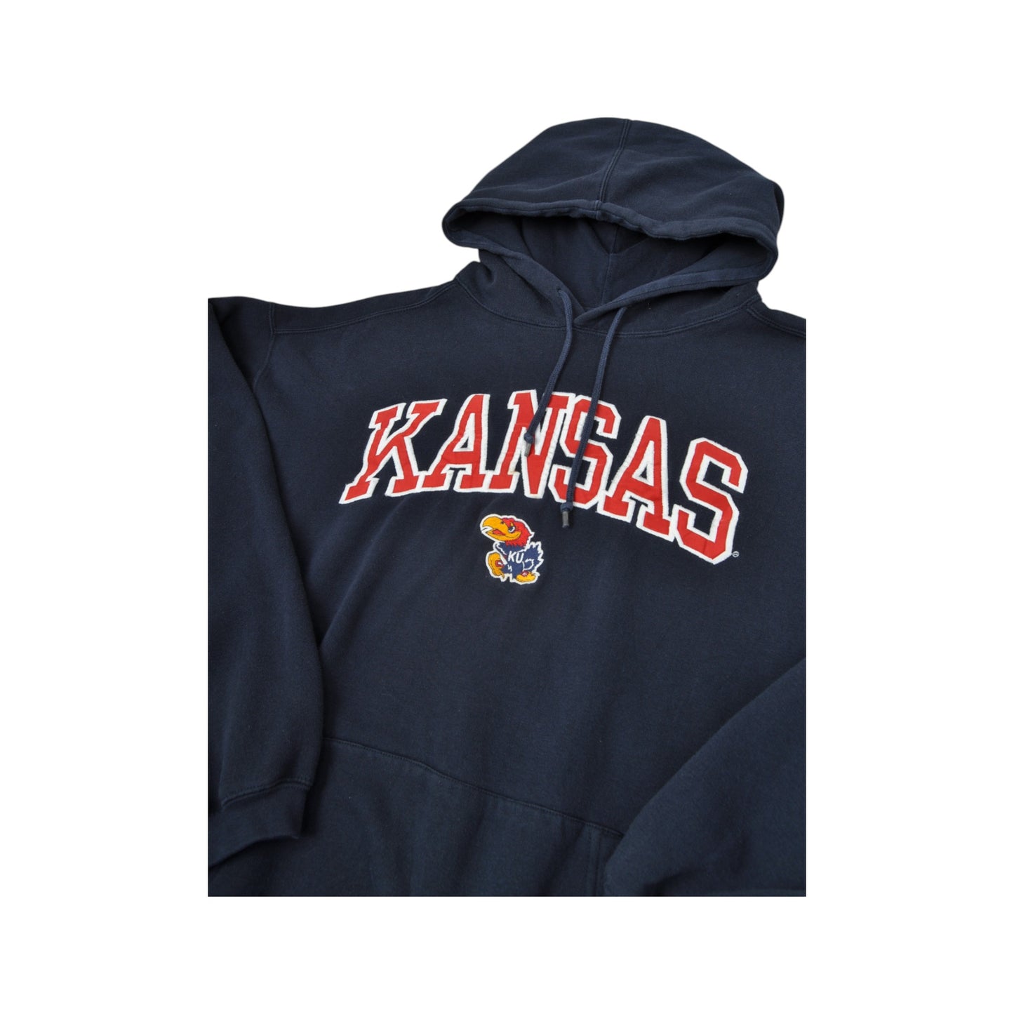 Vintage Kansas Sweatshirt Hoodie Navy Large