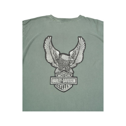 Vintage Harley-Davidson Stitched Eagle T-Shirt Green XL