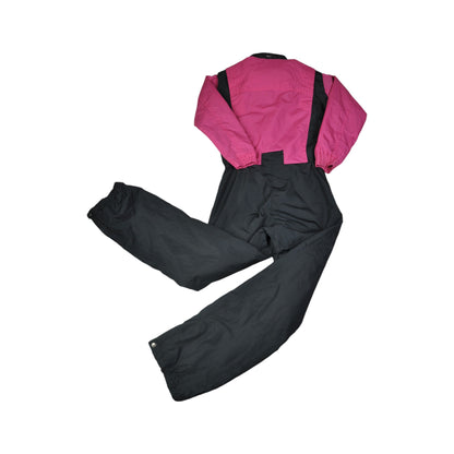 Vintage Ski Suit Block Colour Pink Ladies Small