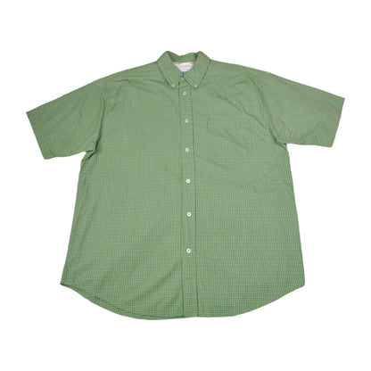 Vintage Shirt Wrangler Pattern Short Sleeve Green Large