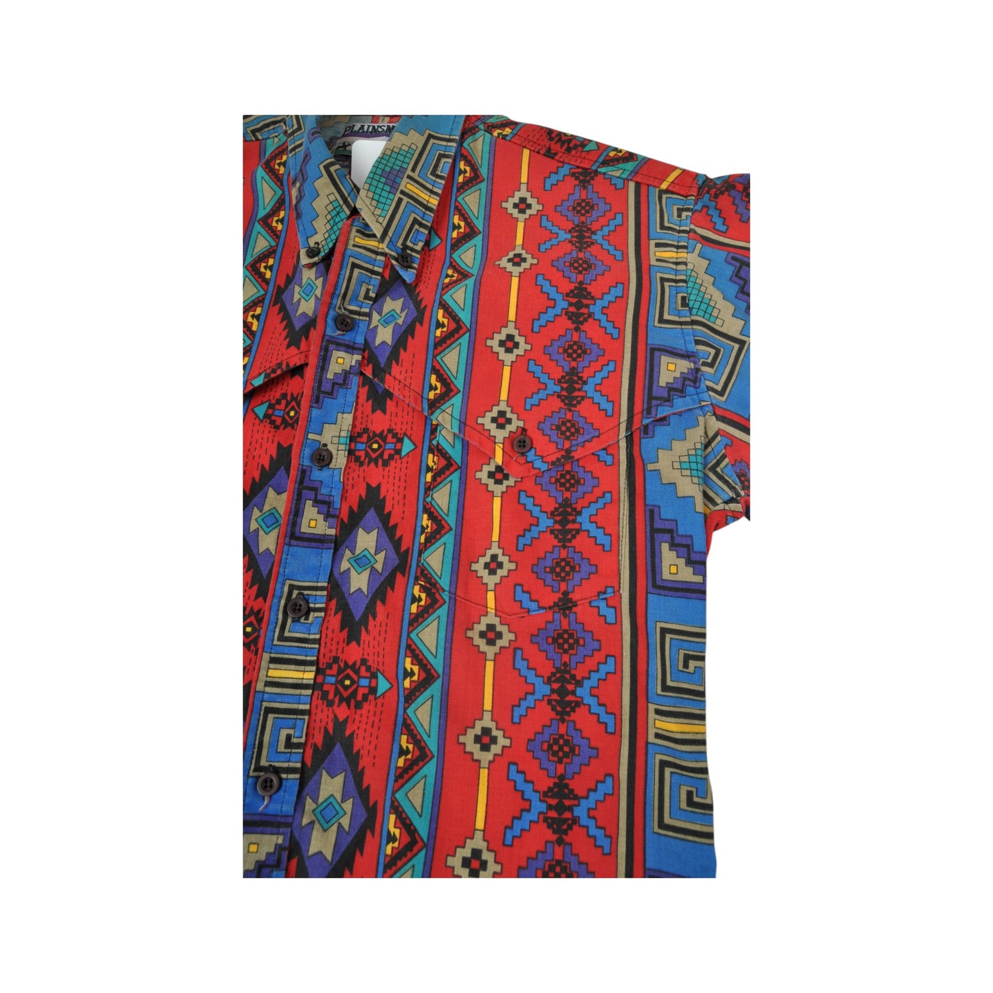 Vintage 90's Aztec Shirt Long Sleeved Retro Multi Small