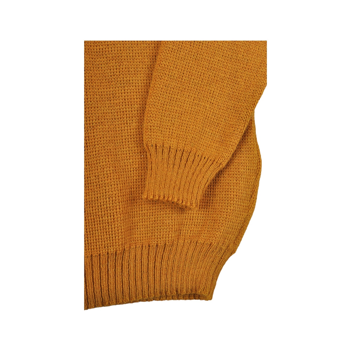 Vintage V-Neck Knitted Jumper Mustard Small