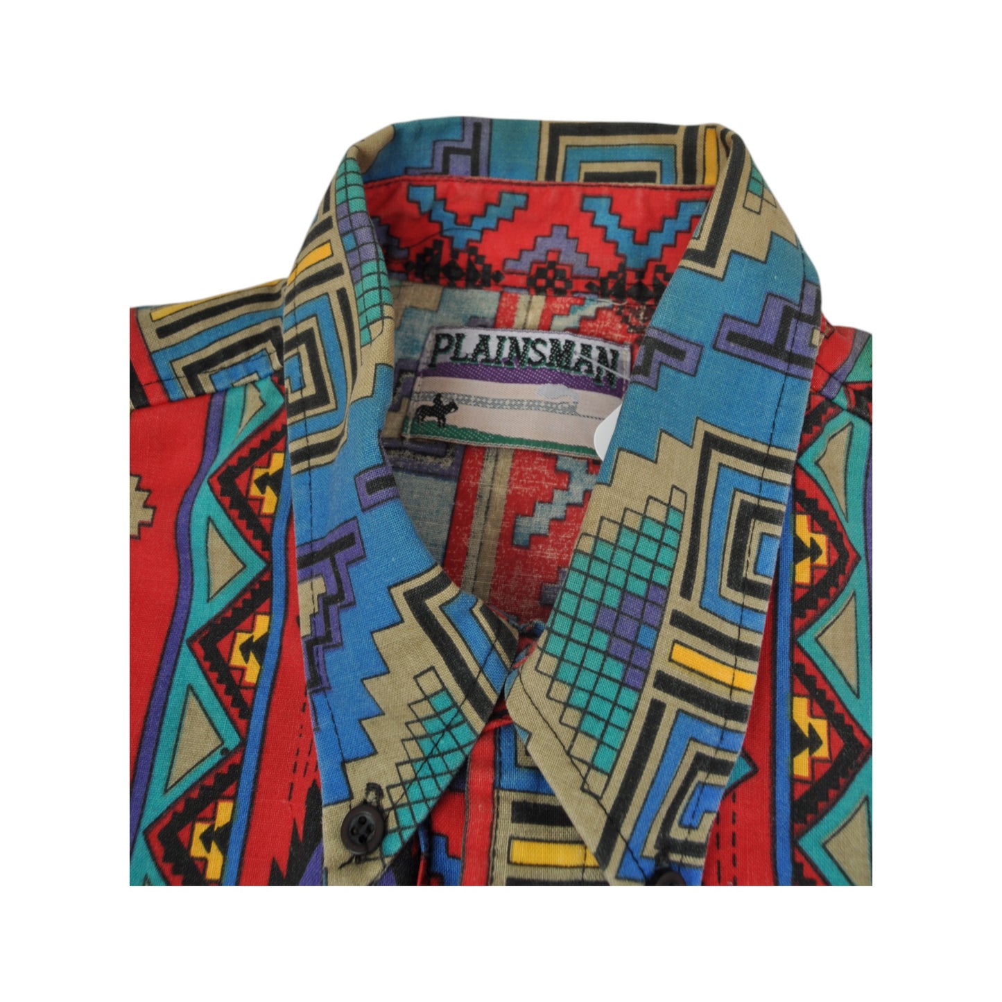 Vintage 90's Aztec Shirt Long Sleeved Retro Multi Small