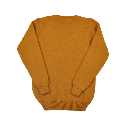 Vintage V-Neck Knitted Jumper Mustard Small