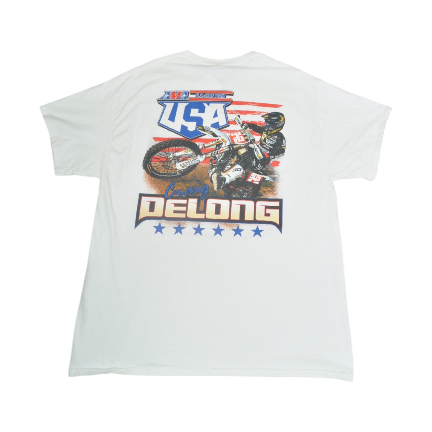 Vintage USA Craig Delong Racing T-Shirt White XL