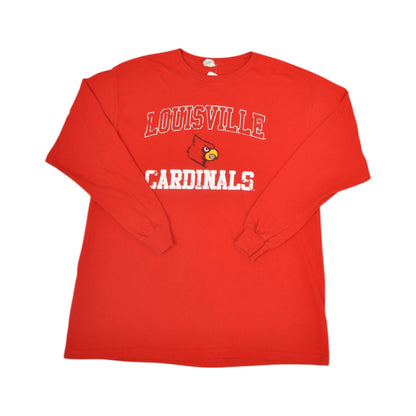 Vintage Louisville Cardinals T-Shirt Long Sleeve Red XL