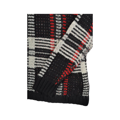 Vintage Chaps Knitted Jumper Retro Check Pattern Red/Black Ladies Medium