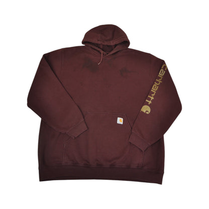 Vintage Carhartt Sweatshirt Hoodie Burgundy XXL