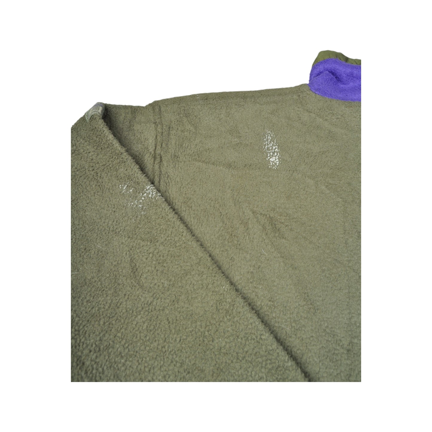 Vintage Polarlite Fleece 1/4 Zip Retro Pattern Khaki Large