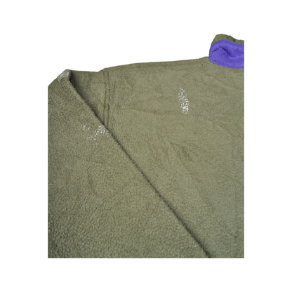 Vintage Polarlite Fleece 1/4 Zip Retro Pattern Khaki Large