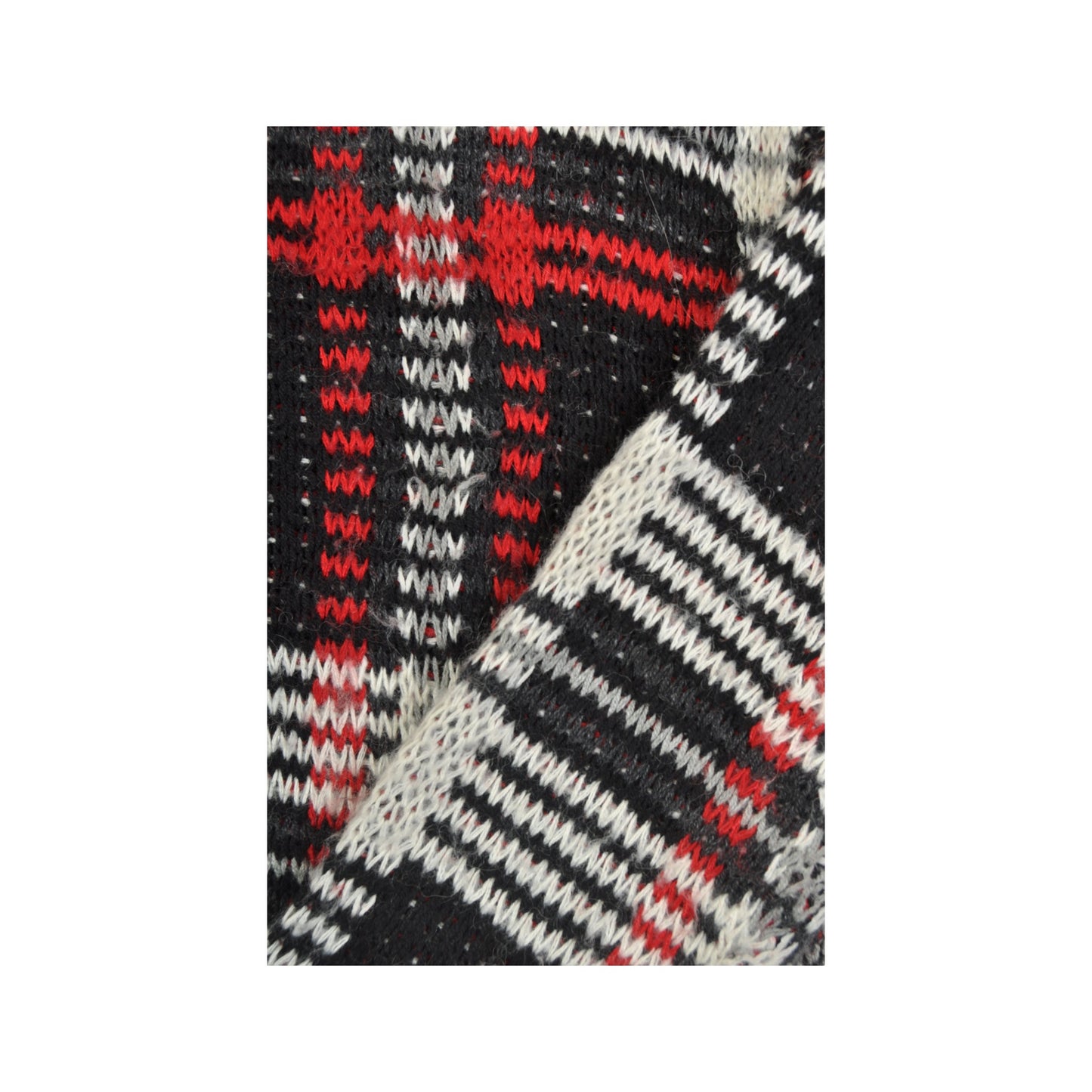 Vintage Chaps Knitted Jumper Retro Check Pattern Red/Black Ladies Medium