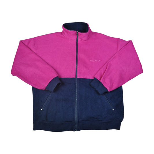 Vintage Regatta Jacket Fleece Block Colour Pink Large