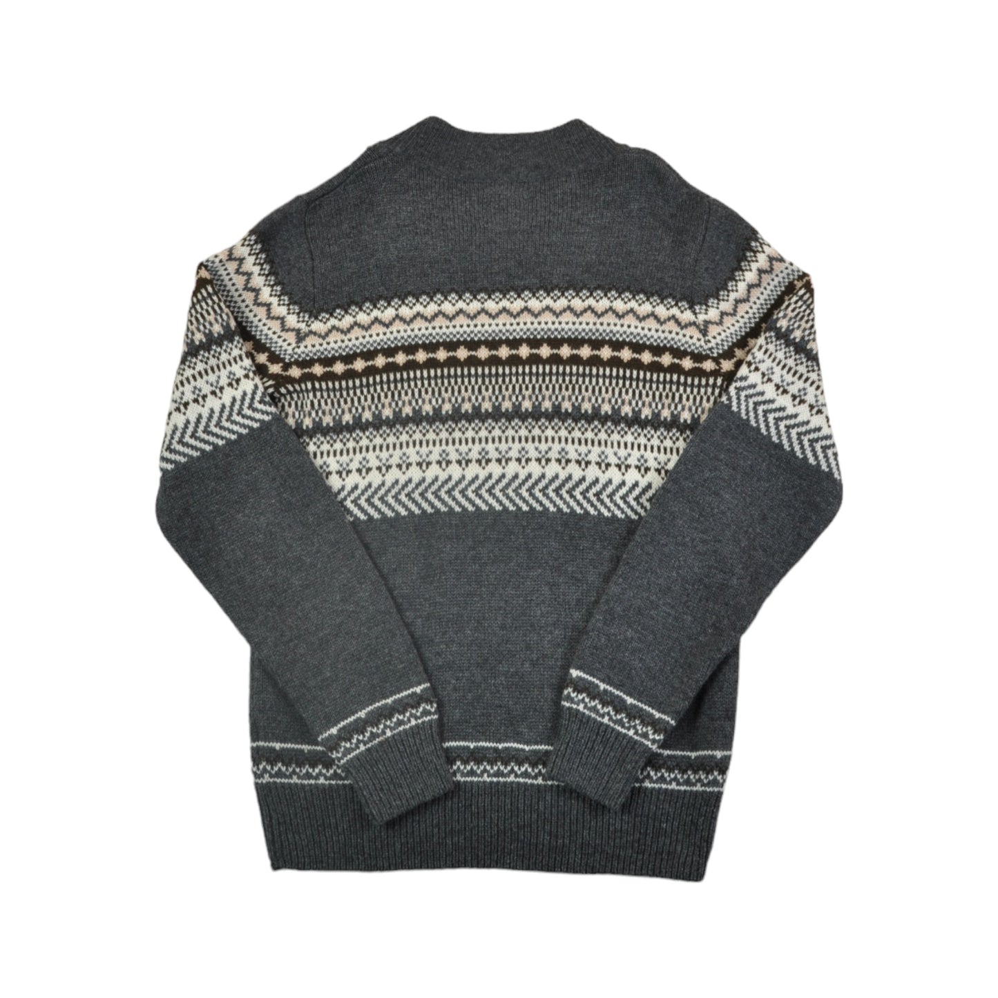 Vintage Knitwear Sweater Retro Pattern Grey Medium