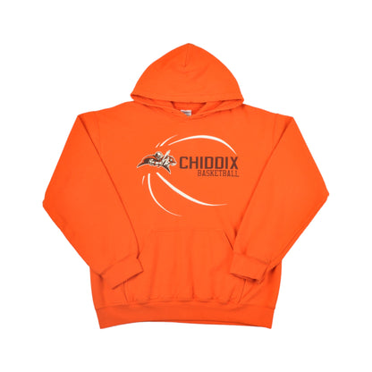 Vintage Chiddix Basketball Hoodie Sweatshirt Orange Small