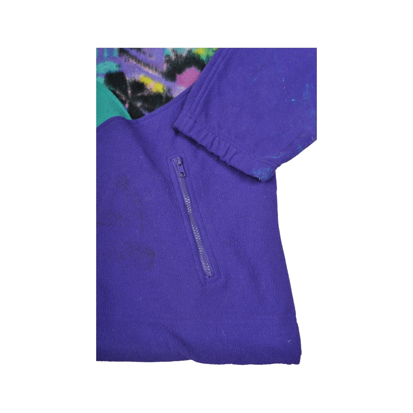 Vintage Fleece 1/2 Zip Block Farbe Lila XL