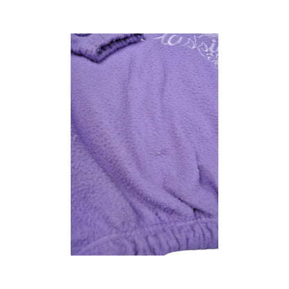 Vintage  Fleece 1/4 Zip Retro Pattern Purple Ladies Large