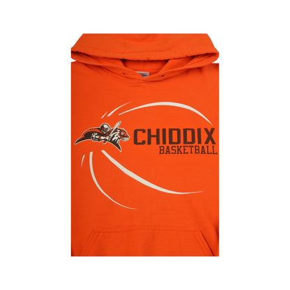 Vintage Chiddix Basketball Hoodie Sweatshirt Orange Small