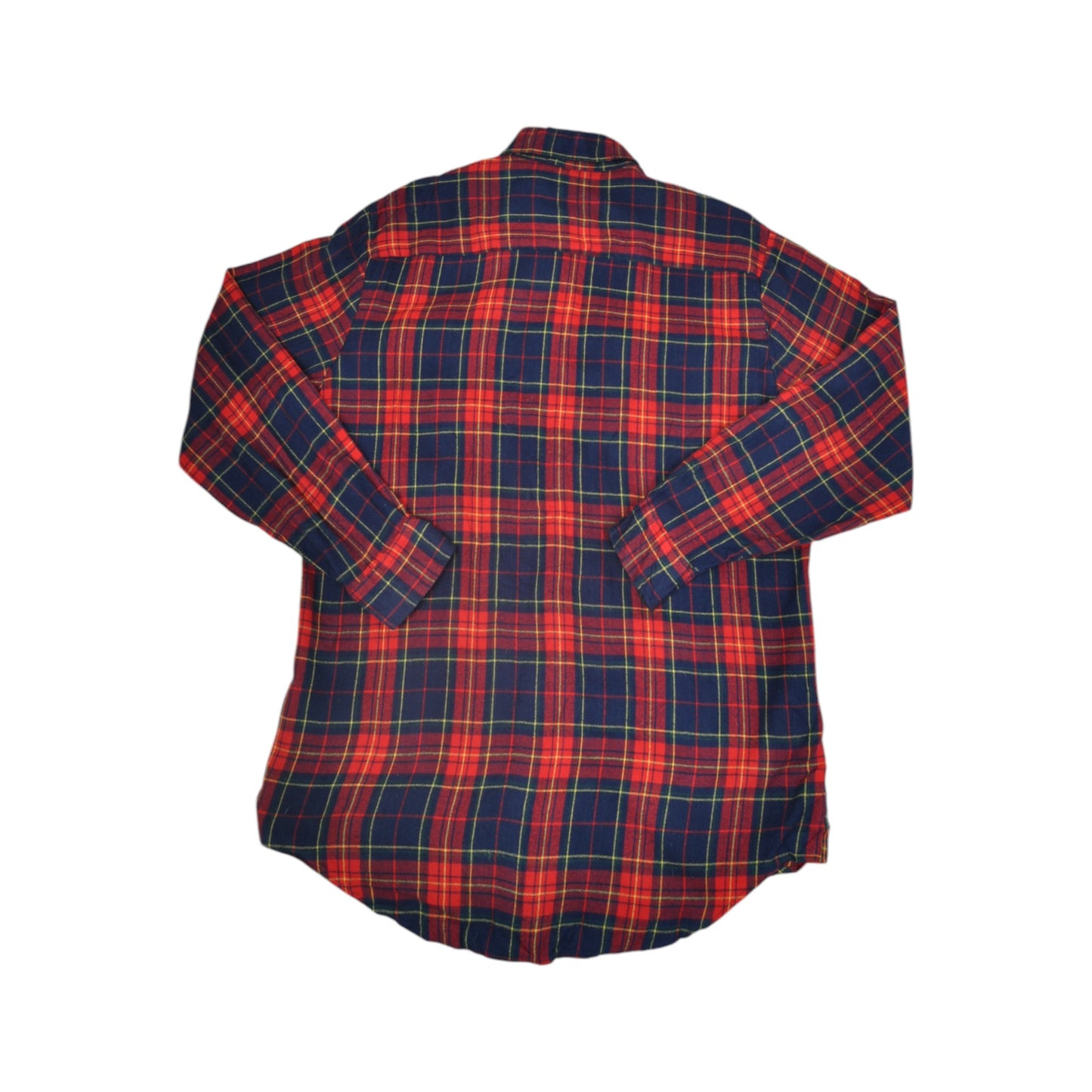 Vintage Flannel  Shirt Long Sleeved Checked Red Medium