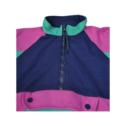 Vintage Fleece 1/4 Zip Block Colour Multi Small