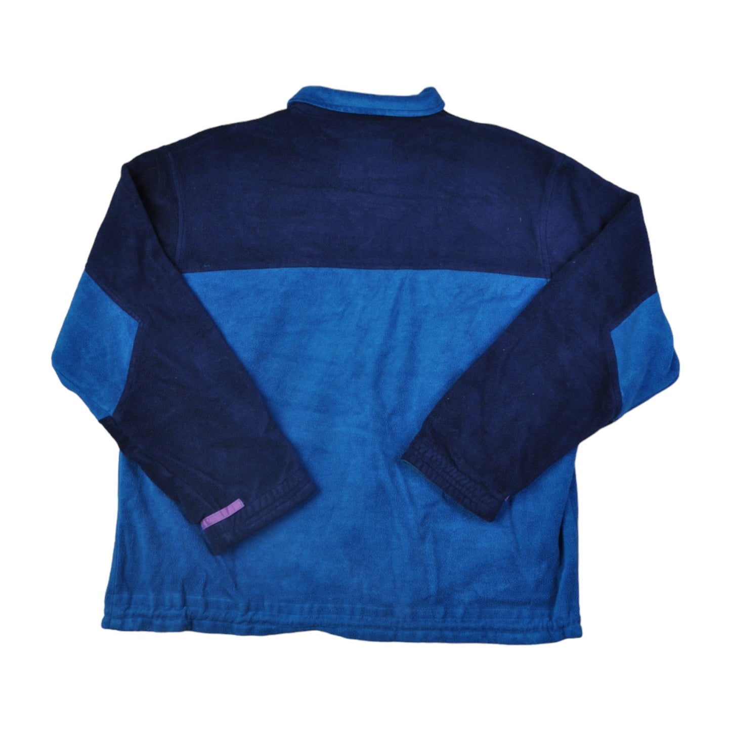 Vintage Fleece Jacket Block Colour Blue Large