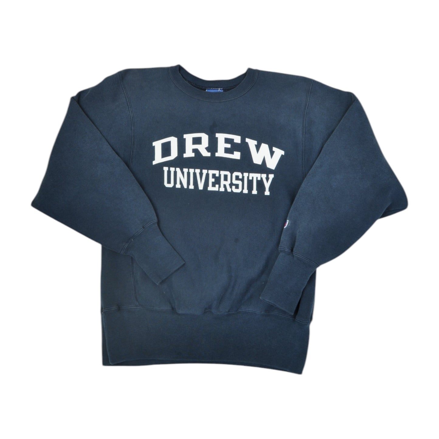 Vintage Champion Reverse Weave Drew University Sweatshirt Navy Small