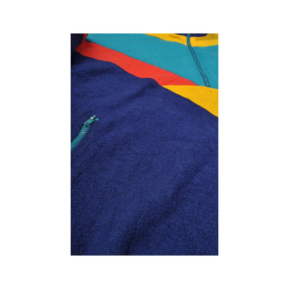 Vintage Fleece 1/4 Zip Block Colour Blue XL