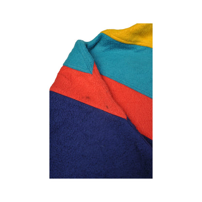 Vintage Fleece 1/4 Zip Block Colour Blue XL