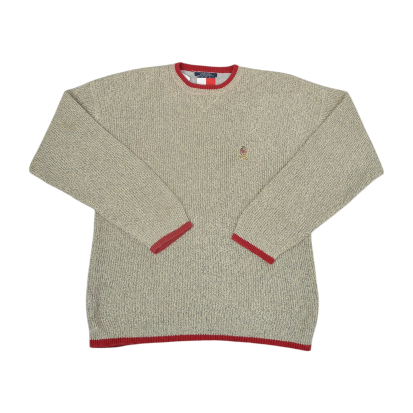 Vintage Tommy Hilfiger Knitwear Sweatshirt Beige Large