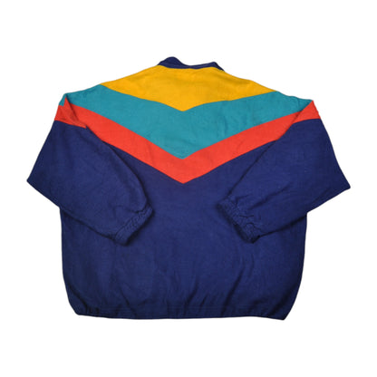 Vintage Fleece 1/4 Zip Block Colour Blue XL