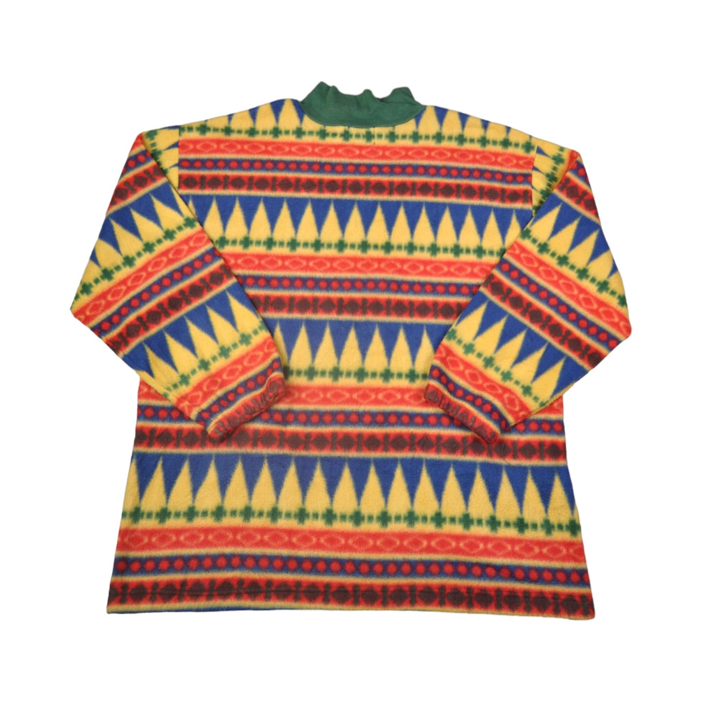 Vintage Fleece 1/4 Zip Retro Pattern XL