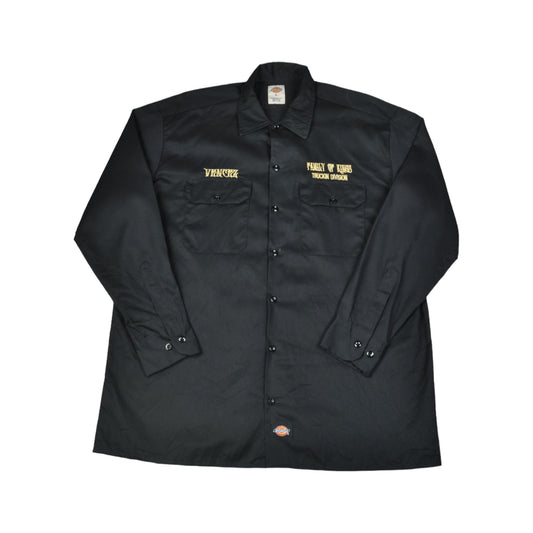 Vintage Hemd Workwear Dickies Langarm Schwarz Groß