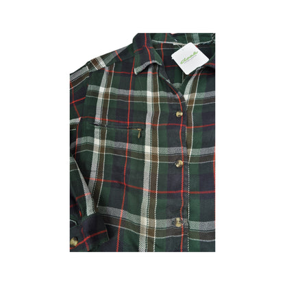 Vintage Lumberjack Shirt Long Sleeved Checked Green Small