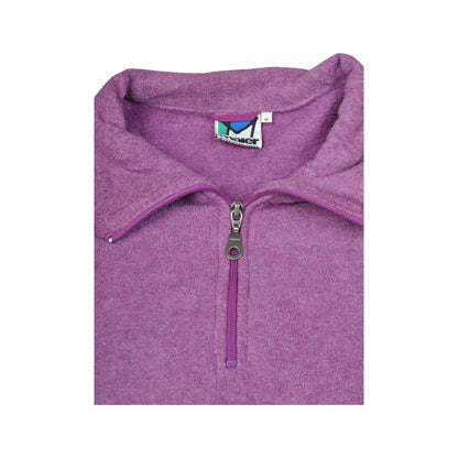 Vintage Maler Fleece 1/4 Zip Retro Pattern Purple XL