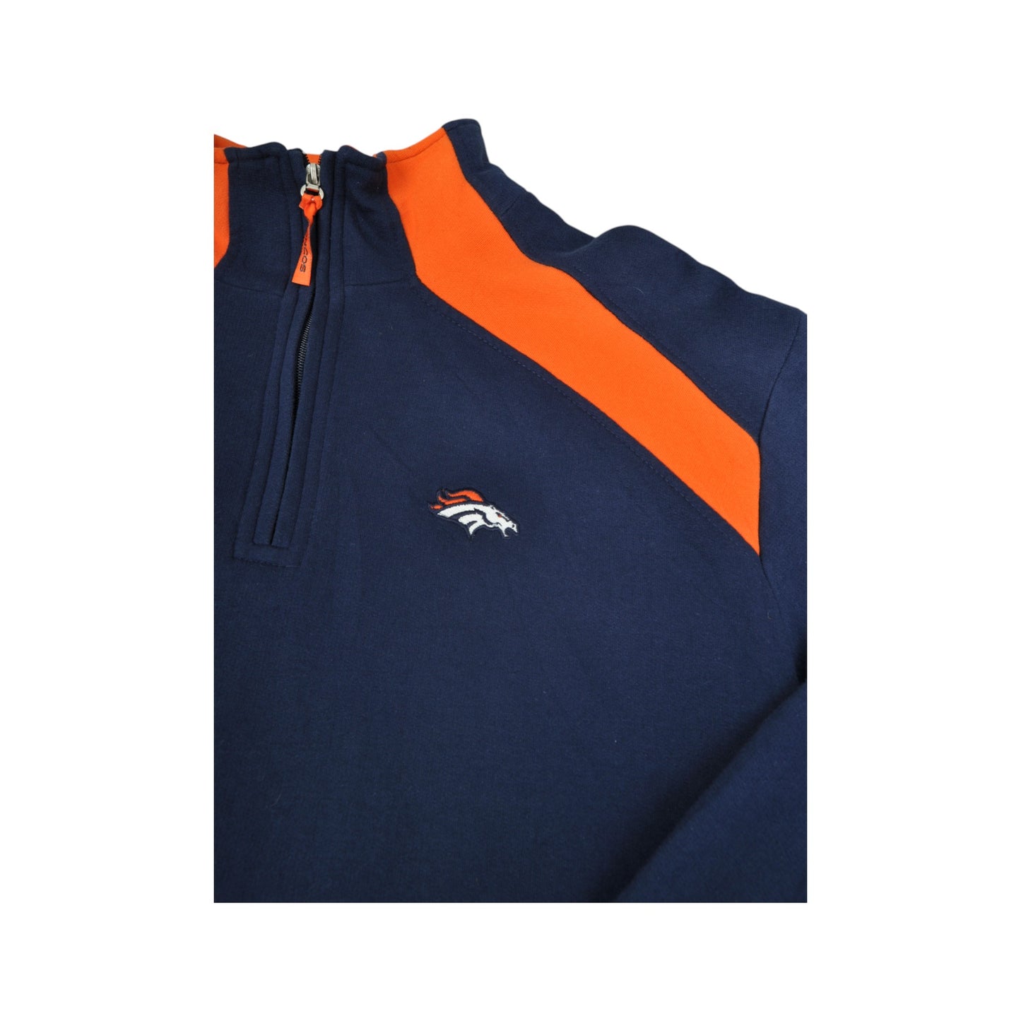 Vintage NFL Denver Broncos 1/4 Zip Sweatshirt Blue Large