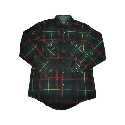 Vintage Lumberjack Shirt Long Sleeved Checked Green Medium