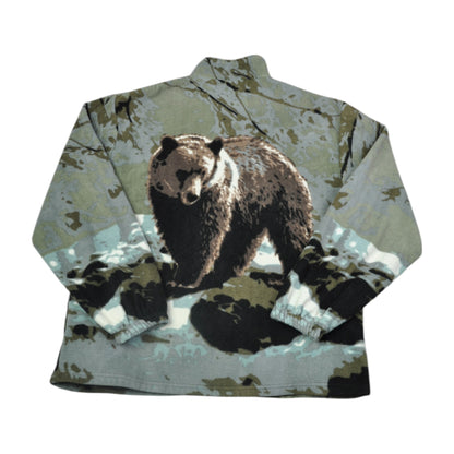 Vintage Fleece Jacket Bear Pattern Multi Large