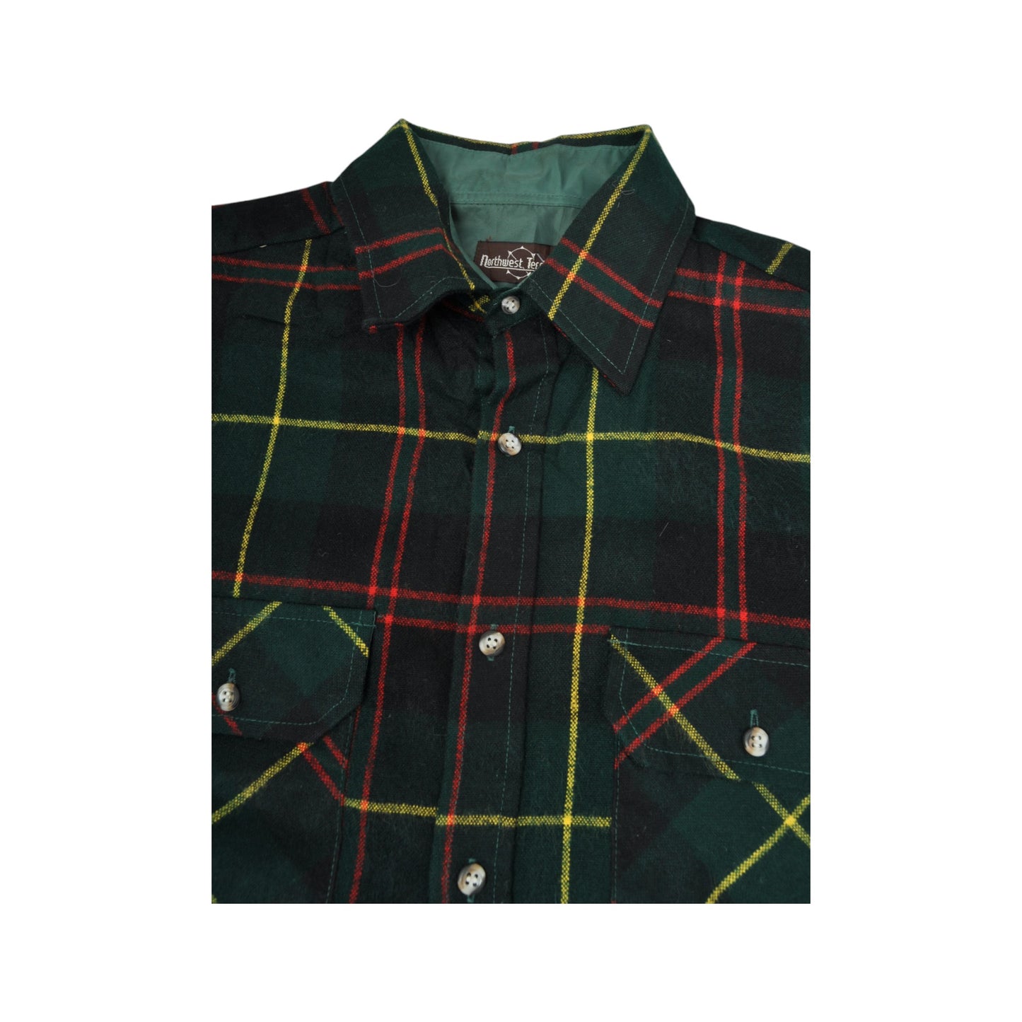 Vintage Lumberjack Shirt Long Sleeved Checked Green Medium