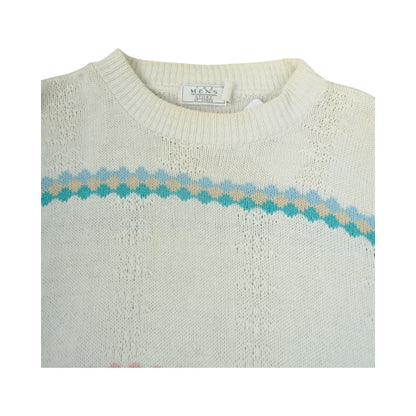 Vintage Knitwear Sweatshirt Retro Pattern Multi Small