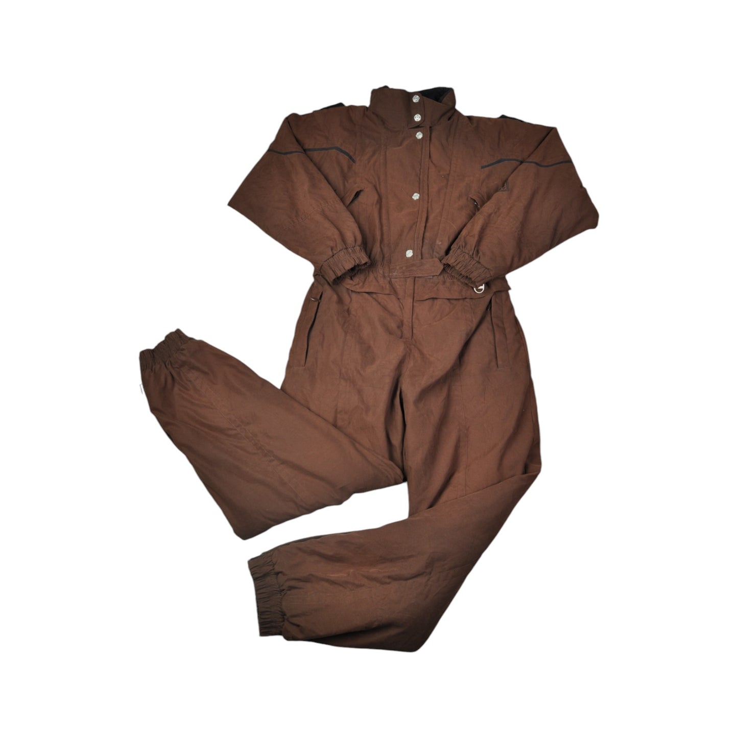 Vintage Ski Suit Block Colour Brown Ladies Large