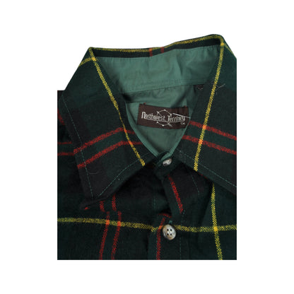 Vintage Lumberjack Shirt Long Sleeved Checked Green Medium