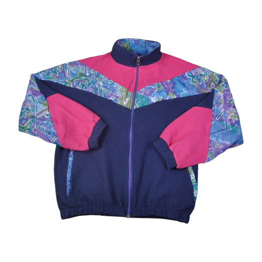 Vintage Jacket Fleece Retro Pattern Multi Medium