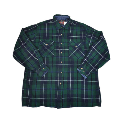 Vintage Lumberjack Shirt Long Sleeved Checked Green Large