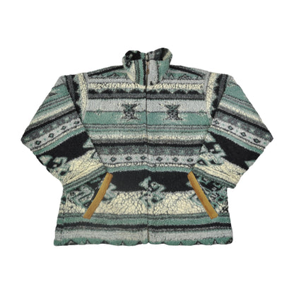 Vintage Fleecejacke Retro Muster Multi Klein