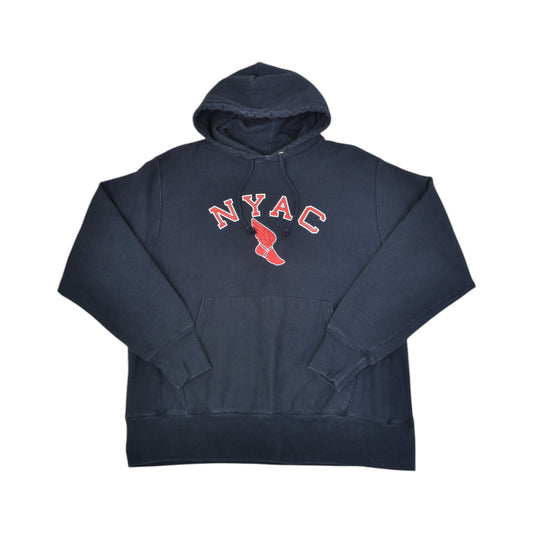 Vintage 90's NYAC Reverse Weave Champion Sweatshirt Hoodie Navy Large