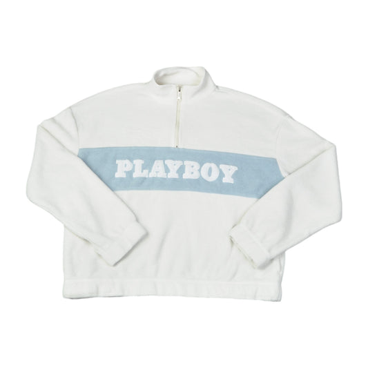 Vintage Playboy Fleece 1/4 Zip Block Colour White Ladies Small