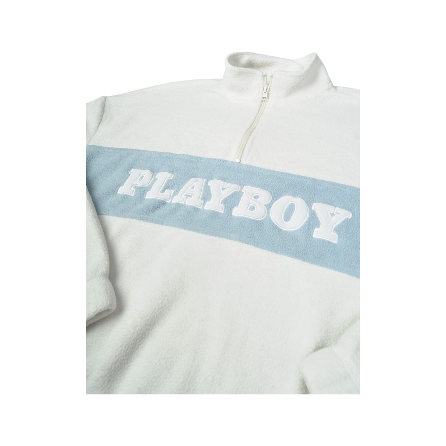 Vintage Playboy Fleece 1/4 Zip Block Colour White Ladies Small