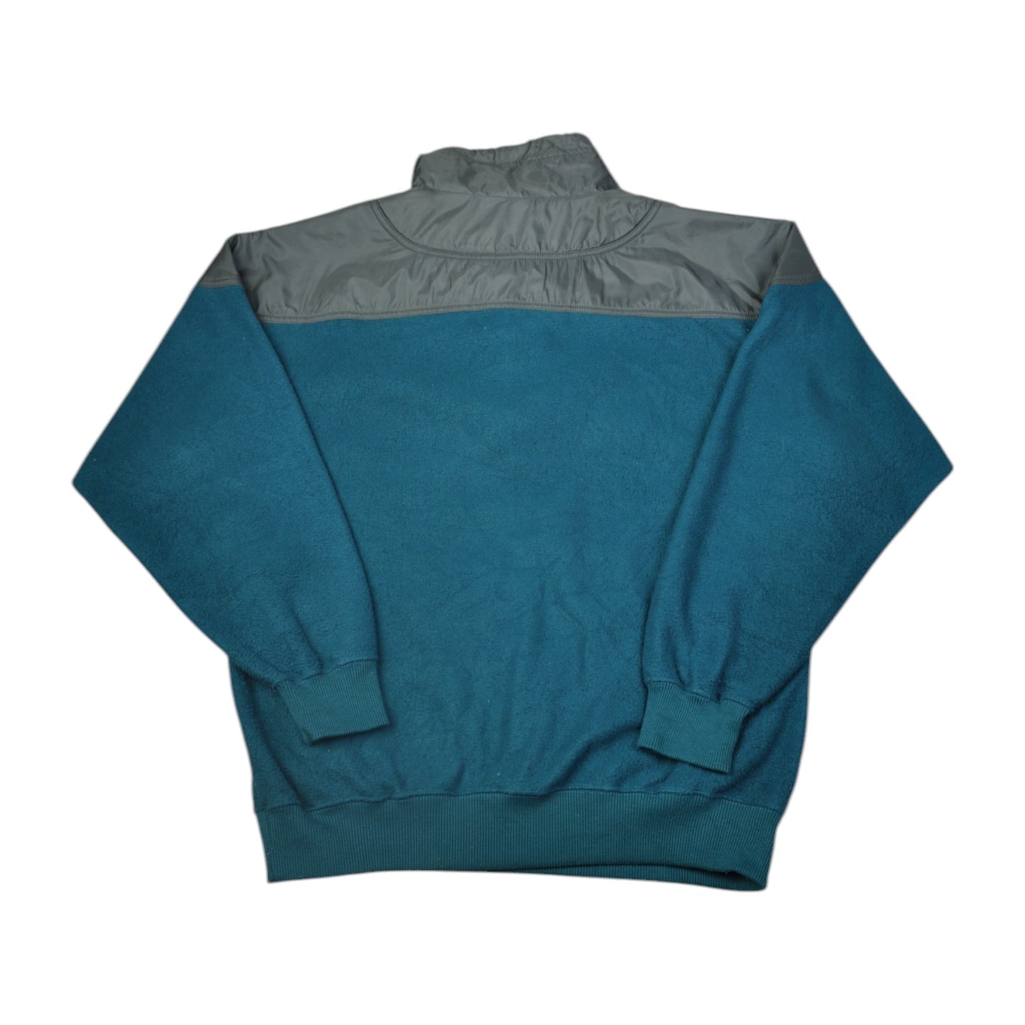 Vintage Active Fleece 1/4 Zip Retro Pattern Green XL