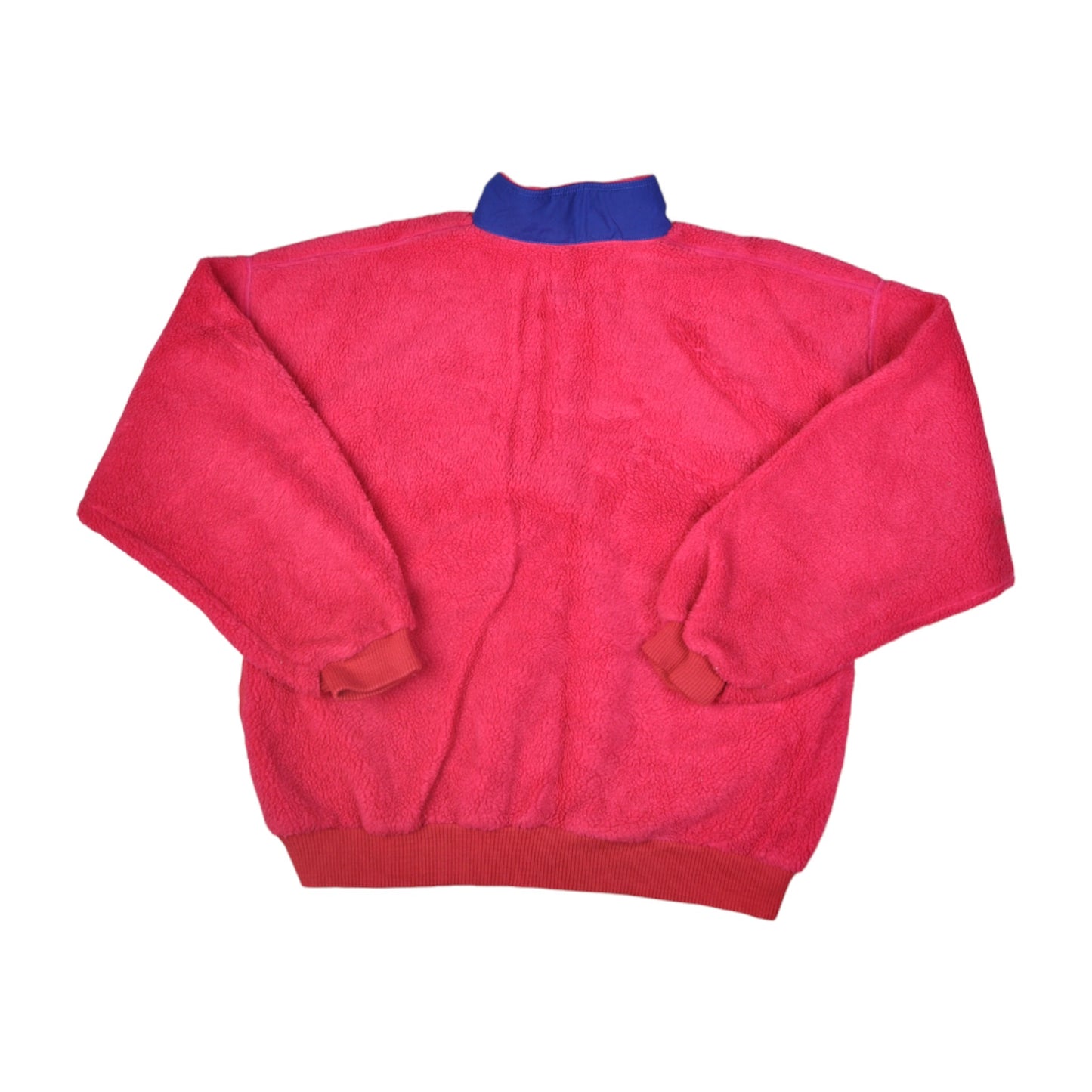 Vintage Degre 7 Fleece 1/4 Zip Retro Block Colour Pink Medium