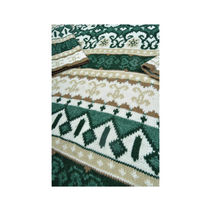 Vintage Knitwear Pattern Sweater Green Ladies Small